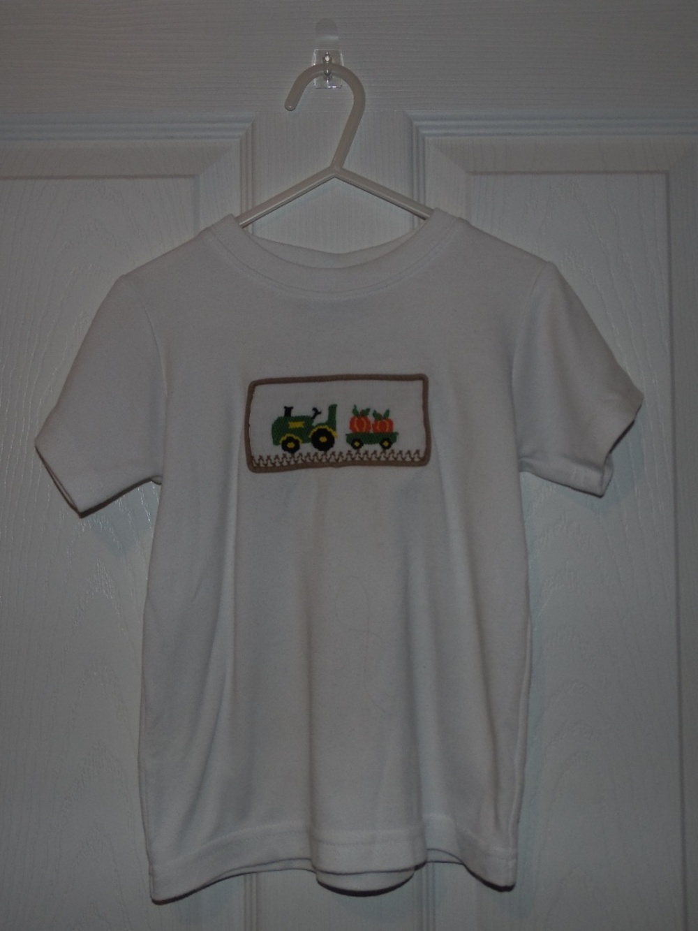 Remember Nguyen Boys Smocked Tractor Shirt 3T | White Short Sleeve Tee